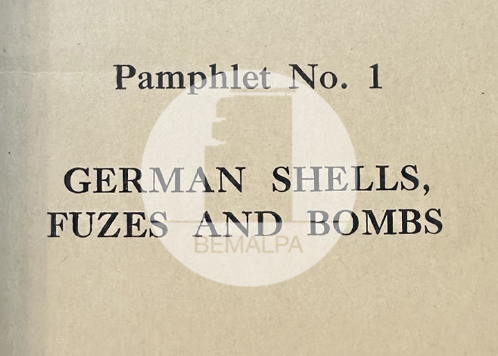 German shells fuzes and bombs